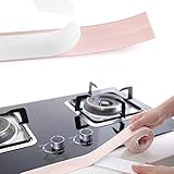 KaLaiXing 浴槽と壁のコーキングストリップ キッチンコーキングテープ 浴室壁シールテープ 防水自己接着装飾品-Pink