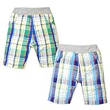 (グリーン/80cm)ベビー服 男の子 ハーフ パンツ KIDBOW キッドバウ ボトム チェック柄 バック切替 ウエストゴム 男児 ベビー