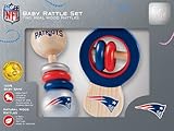 新しいEngland Patriots Wooden Baby Rattle Set