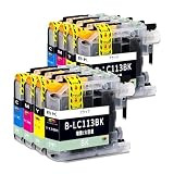 【TAKEYUKI】LC113-4PK*2(C/M/Y/BK) 各2本 互換インクカートリッジ LC113 互換品 インク LC113-4PK 純正品併用 増量 大容量 残量表示 個別包装 対応機種：MFC-J4910CDW J4810DN J4510N J6975CDW J6973CDW J6970CDW J6770CDW J6573CDW J6570CDW DCP-J4215N J4210N