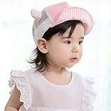 帽子 ベビー 女の子 男の子 夏 キャップ キッズ 赤ちゃん ストライプ コットン 日よけ 日差し uv 新生児 出産祝い baby セレモニー ベビー用 子供 お出かけ 紫外線対策 (46-50cm