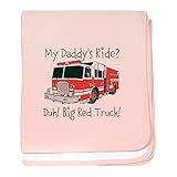 CafePress – Funny Daddy 's Ride Fireman – スーパーソフトベビー毛布、新生児おくるみ ピンク 06867837236832E