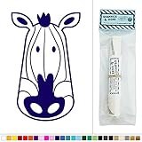 Friendly Zebra Cute Cartoon Kidsルームビニールステッカーデカール壁アート飾り ブルー W8280_DarkBlue