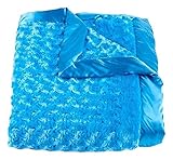 My Blankee Snail Luxe Extra Throw Blanket with Flat Satin Border Turquoise 59''X85'' [並行輸入品]