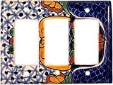 Triple Decora Turtle Talavera Switch Plate by Fine Crafts & Imports
