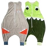 ［キロフライ］kiloflyベビーフランネルウォーカースリープサックバッグ子供のためのウェアラブル毛布、2本セット[S]