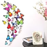Amaonm® 19 Pcs Removable Diy Pvc 3d Colorful Butterfly Wall Sticker Murals Butterflies Wall Decals W