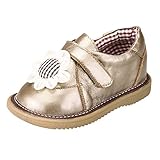 Tortor 1bacha(JP) ベビーシューズ　女の子　可愛い　花飾り　本革　赤ちゃん　通気　フォーマル靴　ガールズ　春秋　滑り止め　出産祝い　誕生日　プレゼント　ゴールド　レッド　11.5－15