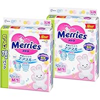 【テープ Mサイズ】メリーズさらさらエアスルー (6~11kg)152枚 (76枚&times;2) [ケース品] 【Amazon.co.jp限定】