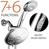 DreamSpa 38-setting 3ウェイRainfallヘッド/ハンドヘルドシャワーコンボ。Includes 7インチ6-setting降雨シャワーヘッド、4インチ6-setting Hand