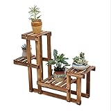 木製植物フラワーディスプレイスタンド木製ポットシェルフストレージラック屋外屋内マルチ階建てポットホルダー63 * 62cm ( 色 : ブラウン ぶらうん )