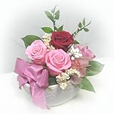 【敬老の日ギフト】ほんのり香る100%プリザーブドフラワーアレンジ　[アロマプリンセス]