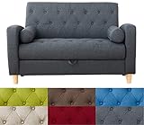 エムール 収納付 2人掛けソファ 「イラレル」 幅123cm ネイビー