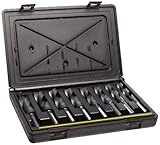 Chicago Latrobe 190F Series High-Speed Steel Reduced-Shank Drill Bit Set With Plastic Case, Black Ox