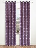 Onlyyou 2パネルウィンドウTreatments Thermal Insulated Starグロメットカーテン 52"X95"(132cmx241cm) ピンク 713072742159a