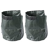 OUNONA プランターバッグ 植え袋 植物成長バッグ 植物種苗バッグ 農業、林業、果物、野菜、花などに適用 2本（緑）