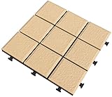 国華園　タイルデッキパネル-ベージュ 30×30(ｃm) 10枚1組 タイルパネル デッキパネル ベランダタイル ジョイントパネル ジョイントタイル