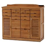 ＦＡＸ台(ライトブラウン)　MFX-8209LBR　幅96ｃｍ　2口コンセント付き　キャスター付き