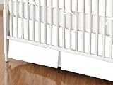 SheetWorld - MINI Crib Skirt (24 x 39) - Solid White Woven - Made In USA by sheetworld