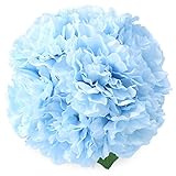 Soledi人工花7ヘッドLifelike牡丹のウェディングホームバー装飾 ブルー AF43