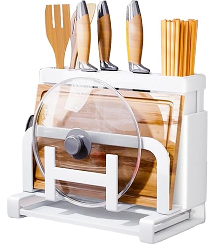 Amazon | PLEAVIT まな板スタンド 包丁立て 鍋蓋スタンド お箸立て