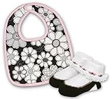 Stephan Baby Infant Girl Bib and Bootie Socks Set, Vintage Petal, 6-12 Months by Stephan Baby [並行輸入品