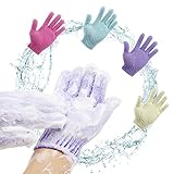 Scheam Exfoliating Gloves Body Spa Gloves Dead Skin Cell Remover Bath Gloves Shower Massage Scrubber