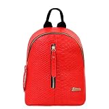 Eldori レザー リュック レディース マザーズバッグ 女性 バッグバックパック 旅行 ショルダーバッグ おしゃれデザイン 撥水 ママリュック 通勤 通学 (レッド)
