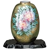 九谷焼 陶器 花瓶 牡丹（花台付き）