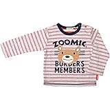 2017年 春物 ZOOMIC ズーミック 先染め杢ボーダーアップリケ 長袖Ｔシャツ レッド◇90cm