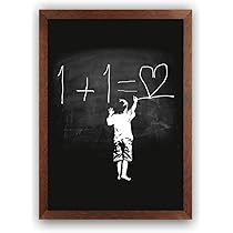 Amazon.co.jp: バンクシー 1+1=ハート フレーム付き ポスターaoipro