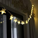 庭園、ガーデン、結婚式、クリスマス、クリスマス、バッテリ駆動、ストリングスライト、40個スターは、LEDストリングlight.4Mが長い2つのモデルを造形（フラッシュ/定常） (暖かく白い)
