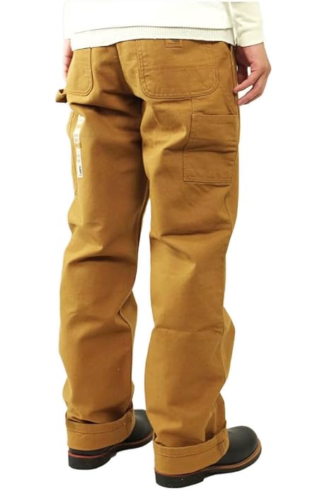 Amazon.co.jp: Carharttメンズ カーキワークパンツ リラックスフィット 