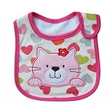 Cute Cartoon Pattern 3 Layer Toddler Baby Waterproof Saliva Towel Baby Bibs (Kitty Cat Pattern) by B