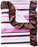 Caden Lane Classic Collection Stripe Ruffle Blanket, Pink by Caden Lane