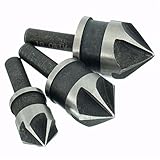 [ 新規 ] 3 PC 5 溝 90 Dgree 皿穴ドリルビット 1/4 インチ六角面取り Cutte 設定