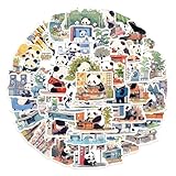 かわいいパンダの落書きステッカー50枚。学生教室教師賞ステッカー。ノートパソコン、ギター、ボトル、スケートボード、スーツケース、車のバンパー、子供、女の子、ティーンエイジャー向けのかわいいステッカー。