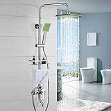 シャワーシャワーリフト付きオール銅の温水と冷水で加圧されたスクエアスリムの自動バックバス