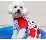 (プチプライム) Petit Prime ユニフォーム ナンバリング ドッグウェア 犬 服 コスチューム 可愛い サッカー 野球 スポーツ お散歩 動きやすい (S, レッド)