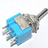 Hommy 10 Pcs AC 125V 6AON/ON 2ポジションDPDTスイッチ