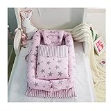 ベッドインベッド　添い寝ベッド おむつ換え　ベビーベッド　枕布団ベッド　３点セット　出産祝い (ピンク)