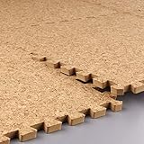 RXIN EVAフォームパズルプレイマット 9ピース 天然コルクタイル ラグとカーペット ソフト 安全 各32x32cm 9個/バッグ [エッジなし]