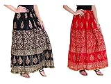 Cotton Gold Printed long Straight Skirt For women/ Girl (Buy 1 Get 1)