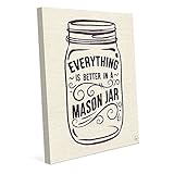 Everything Is Better In A Mason Jar Quote Sayingブラウンのベージュの壁アートプリント 16x20 GAR0000023CAN16X20TXX