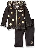 Juicy Couture Baby 2 Pieces Jog Velour Set Black 3/6 Months [並行輸入品]