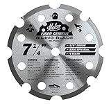 Malco FCCB7 7-1/4-Inch 4 Tooth PCD Fiber Cement Saw Blade with 5/8-Inch and Diamond Knockout Arbor [