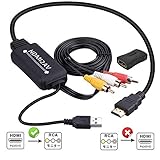 HDMI to RCA変換ケーブル HDMI to AVコンバータデジタル 3RCA/AV 変...