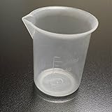 LIKEME 測量カップ目安目盛付 メジャーカップ プラスチックビーカー 計量用　液体測定カップ５0ml ６個/８個入り