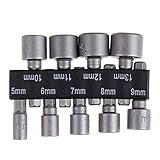 zmart 5mm-13mm　ソケットスリーブ 六角シャンク 9個 ノズルナット ドライバ ビット インパクトドリル 6.35mm 六角