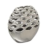 Deco 79 59739 Gorgeous Ceramic Vase, Silver [並行輸入品]